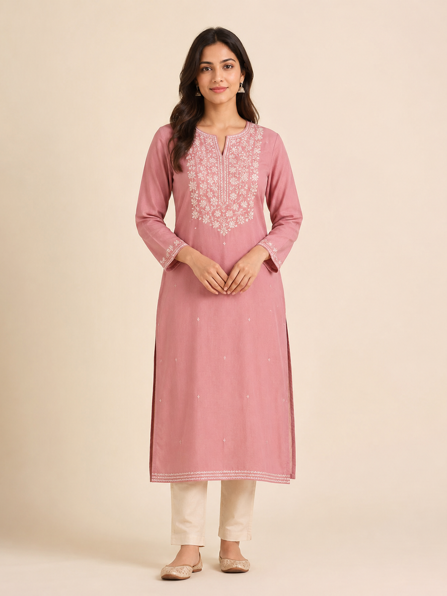 Embroidered Yoke Kurta
