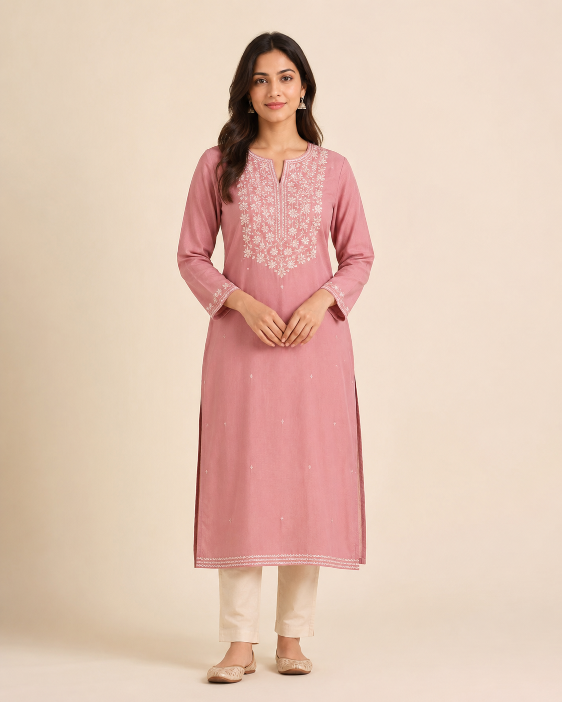 Embroidered Yoke Kurta