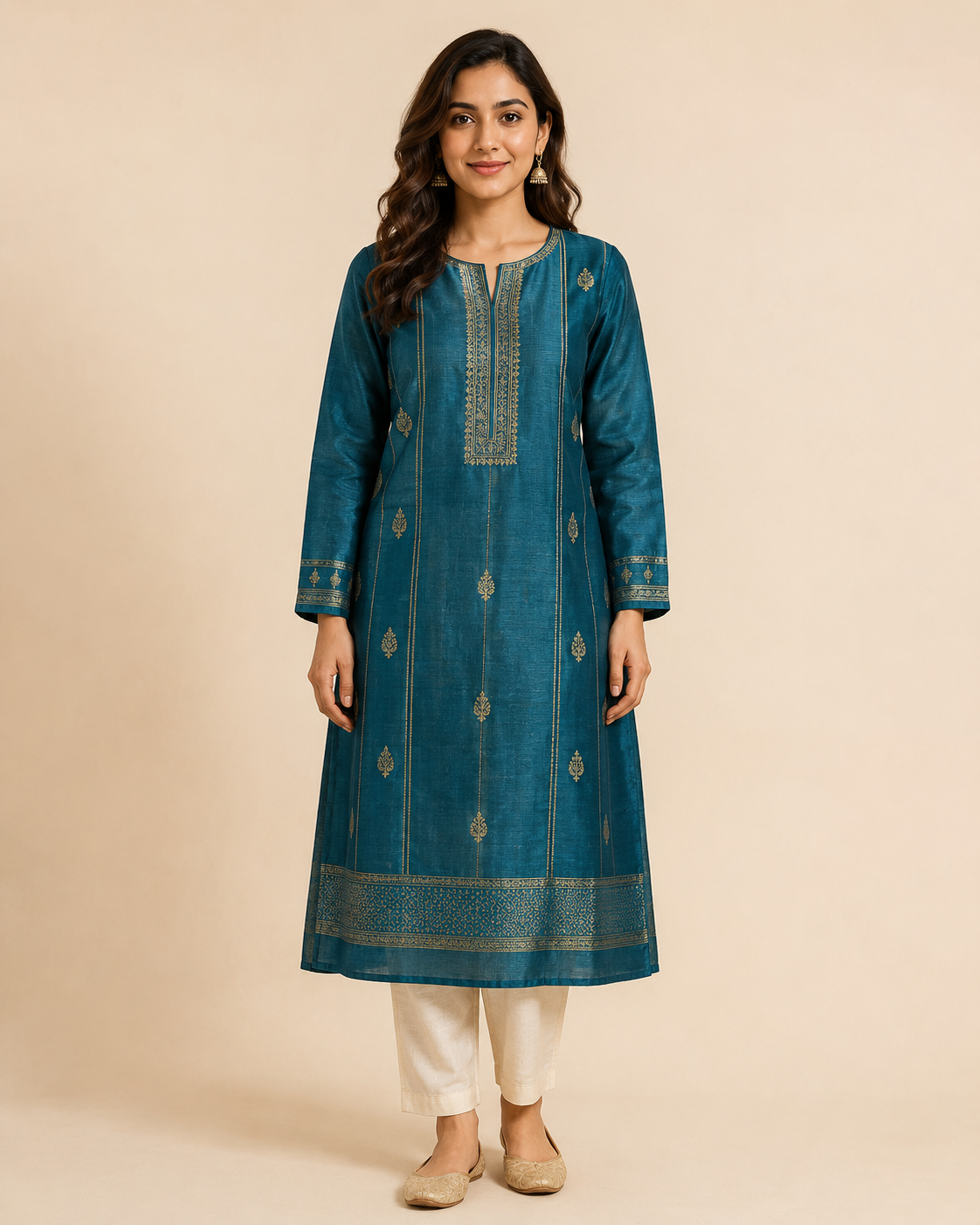 Chanderi Panel Kurta