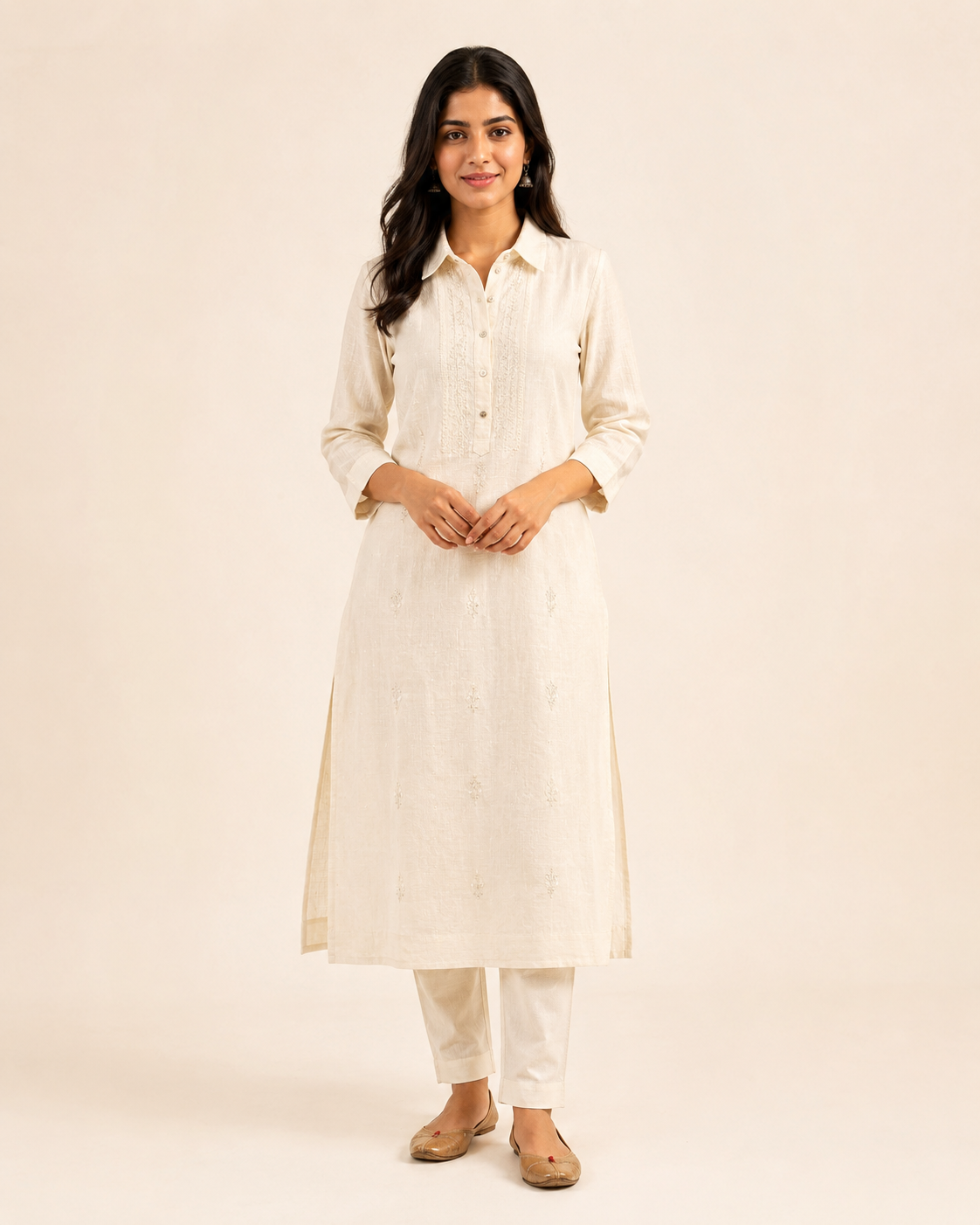 Linen Collar Kurta