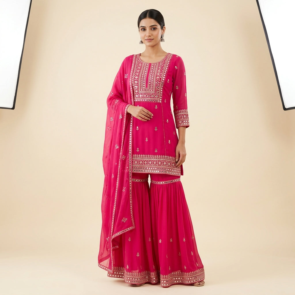 Mirror Work Sharara Set