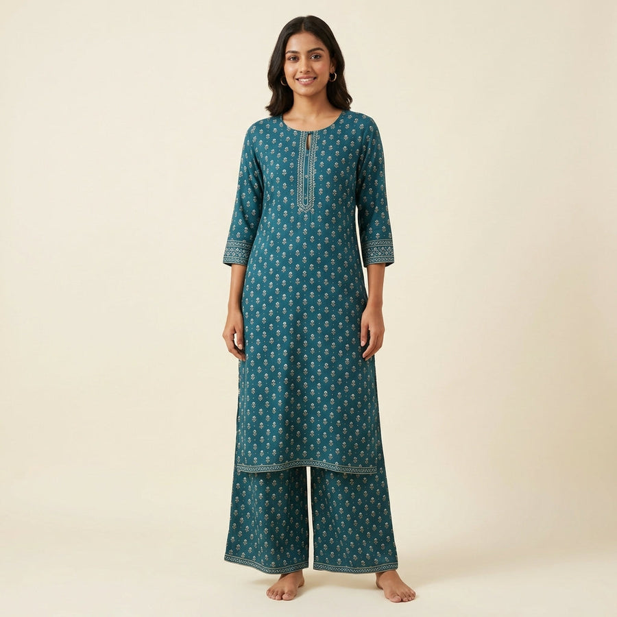 Printed Palazzo Kurta Set