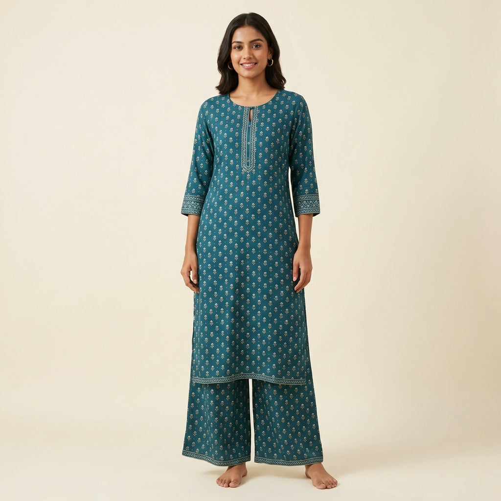 Printed Palazzo Kurta Set
