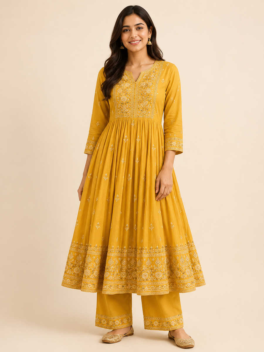Cotton Anarkali Set
