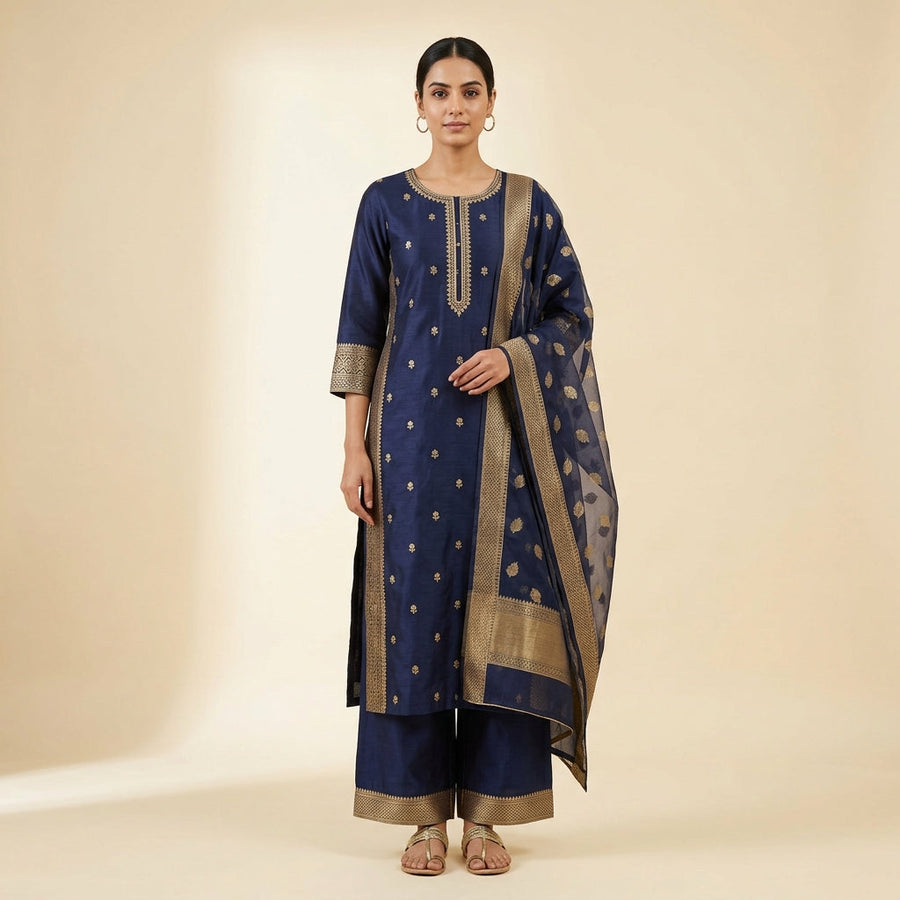 Zari Print Kurta Set