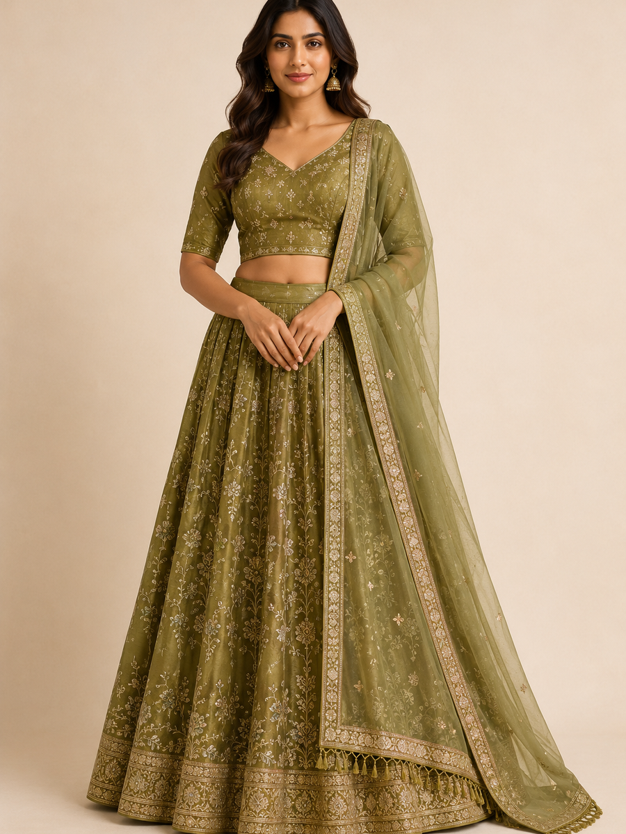 Chanderi Lehenga Set