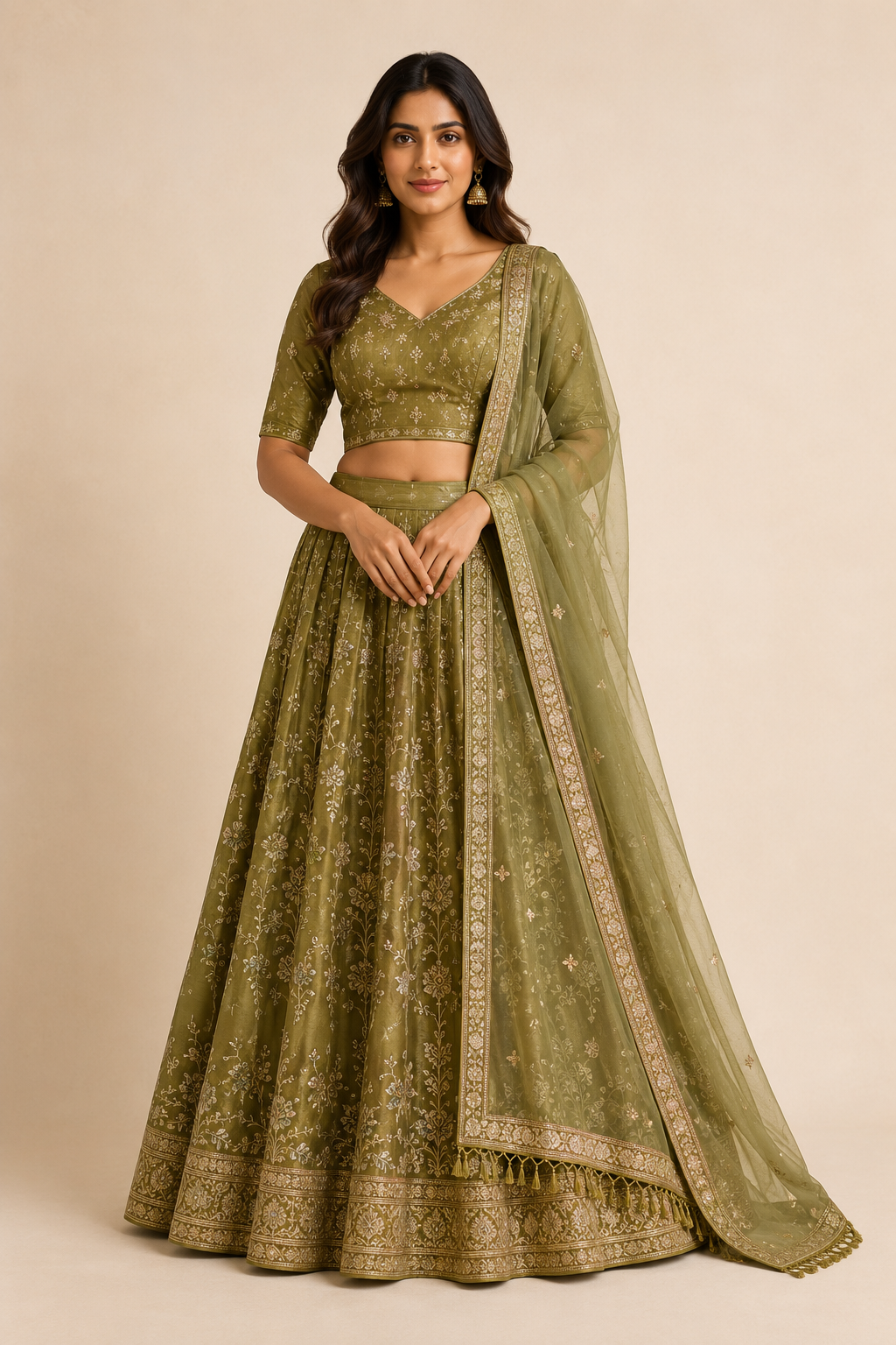 Chanderi Lehenga Set