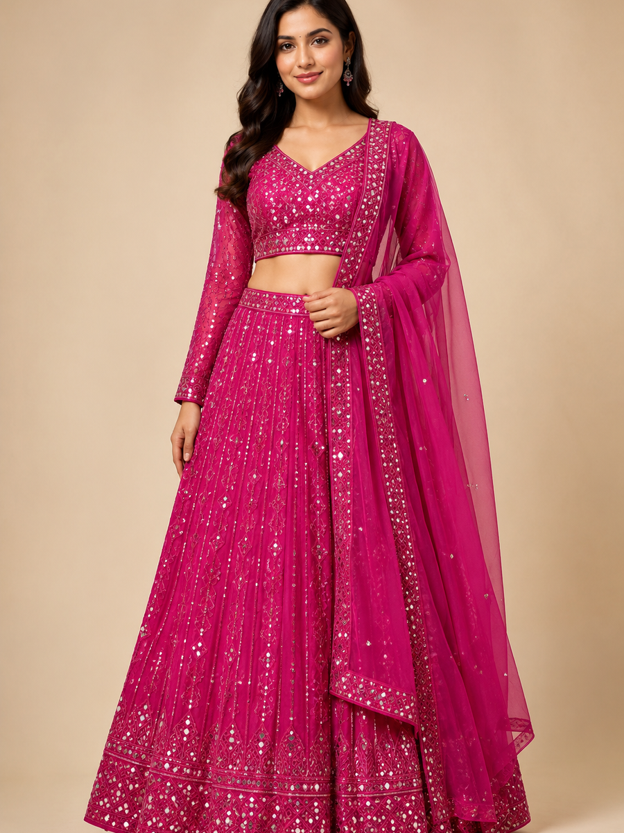 Mirror Work Lehenga Set