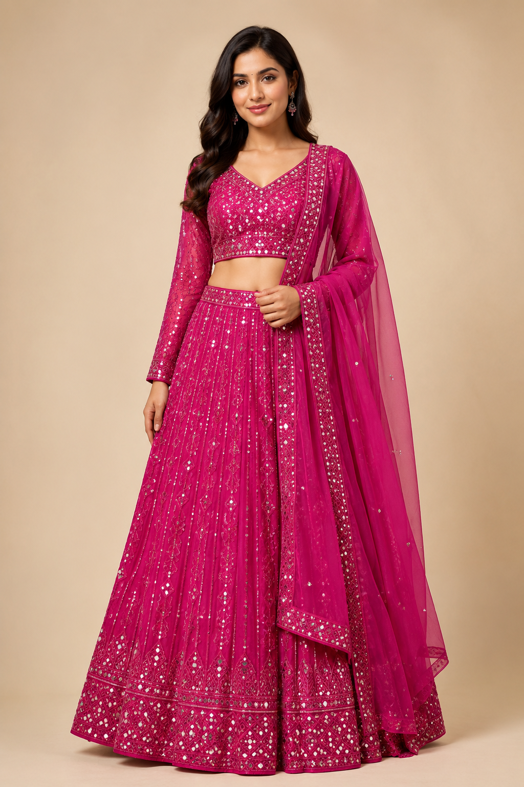 Mirror Work Lehenga Set