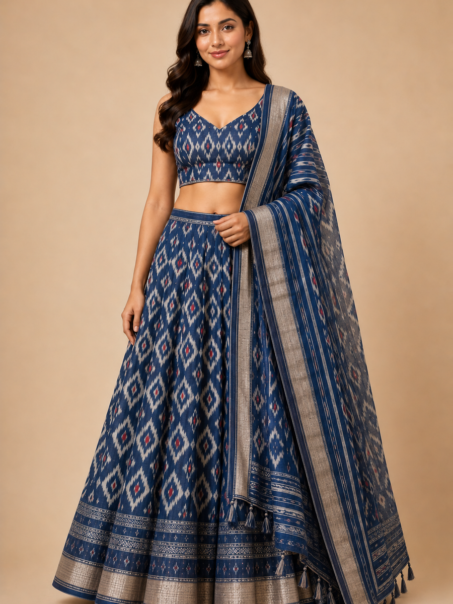 Ikat Day Lehenga Set