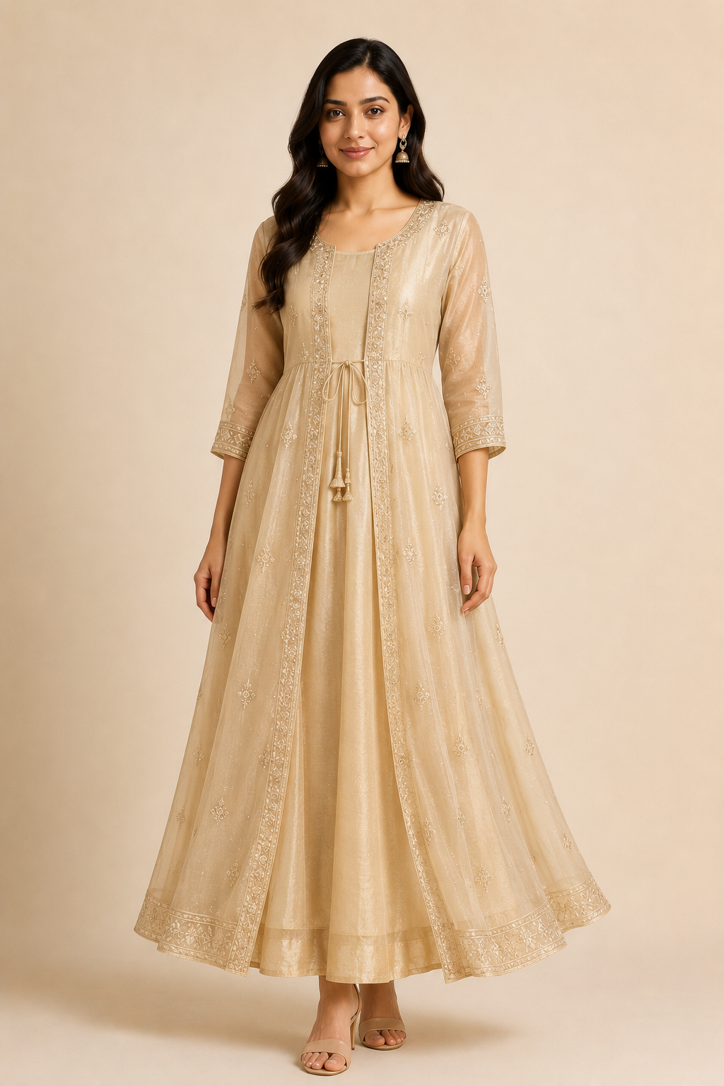 Chanderi Overlay Dress
