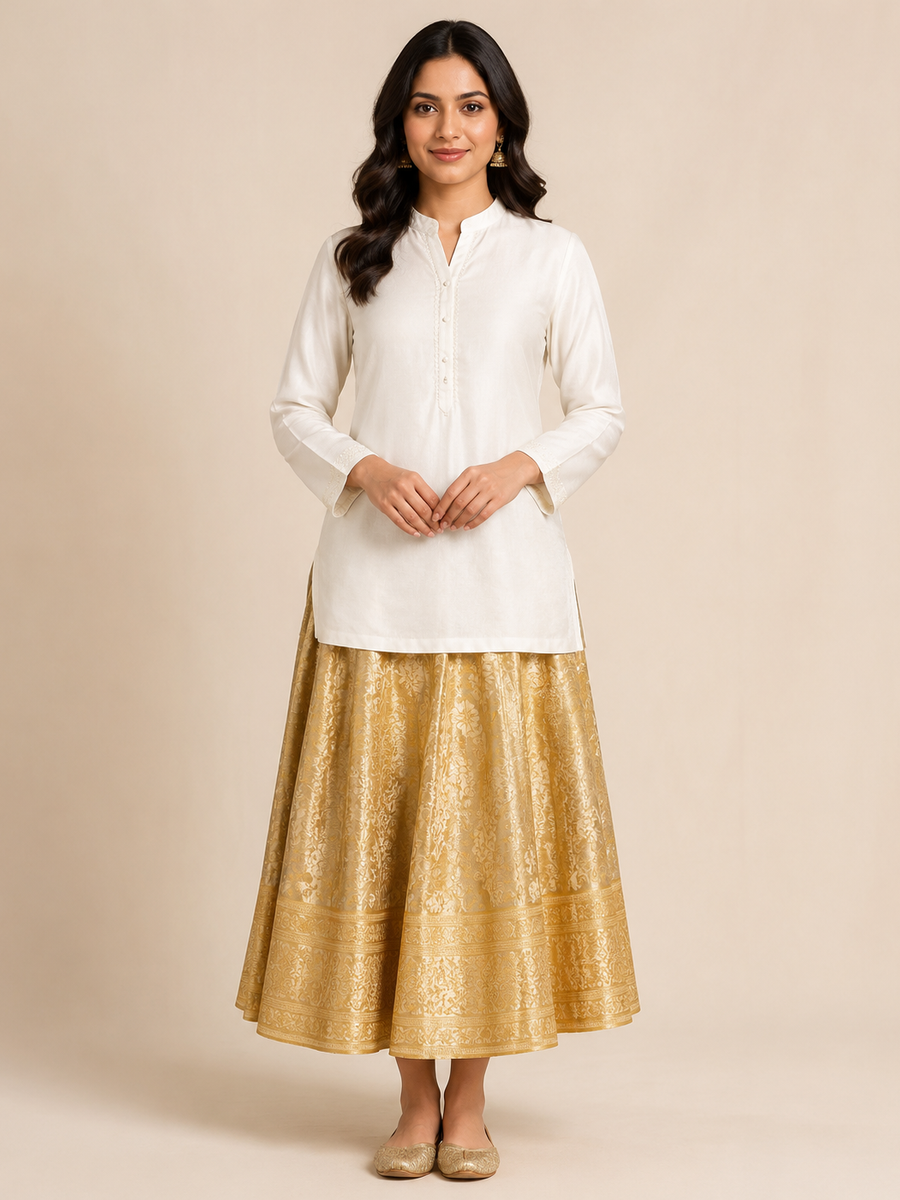Brocade Midi Skirt