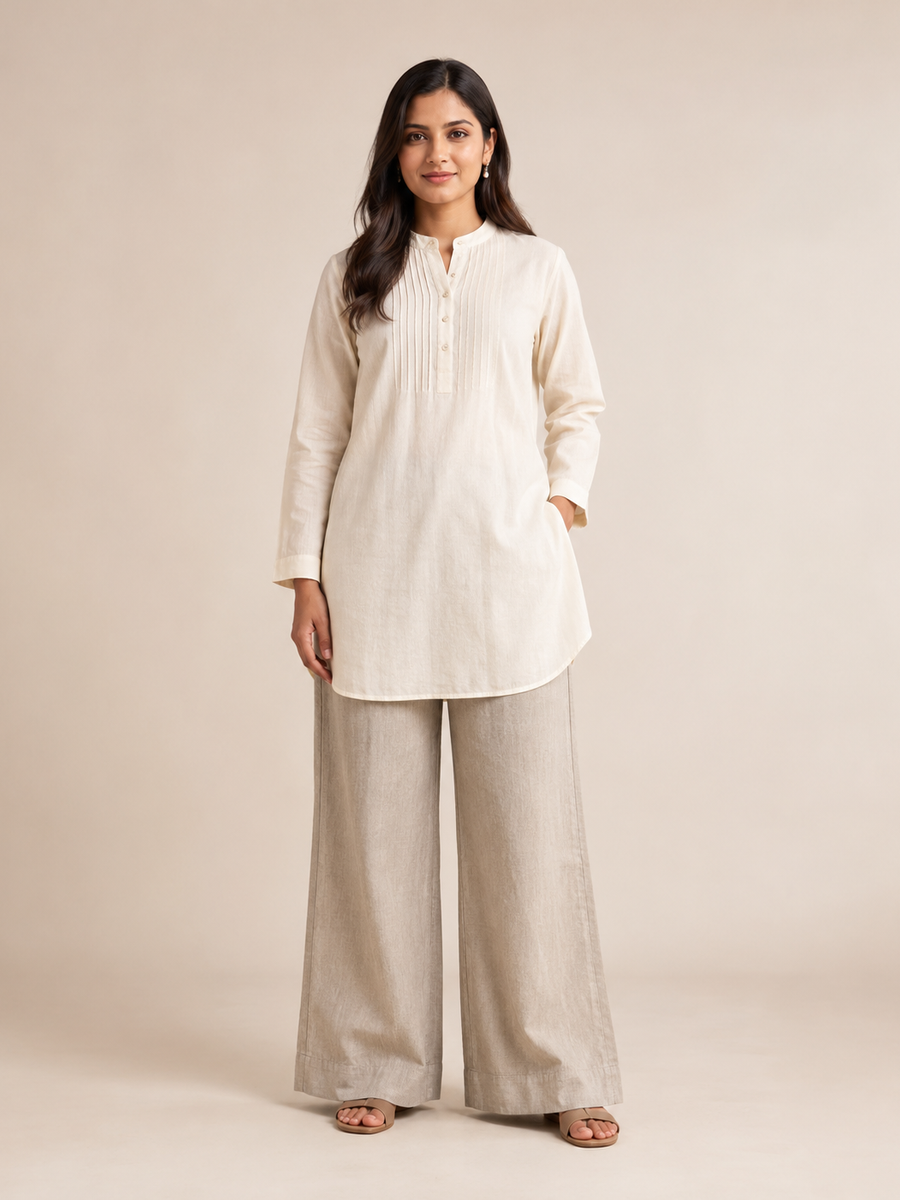 Linen Wide-Leg Pants