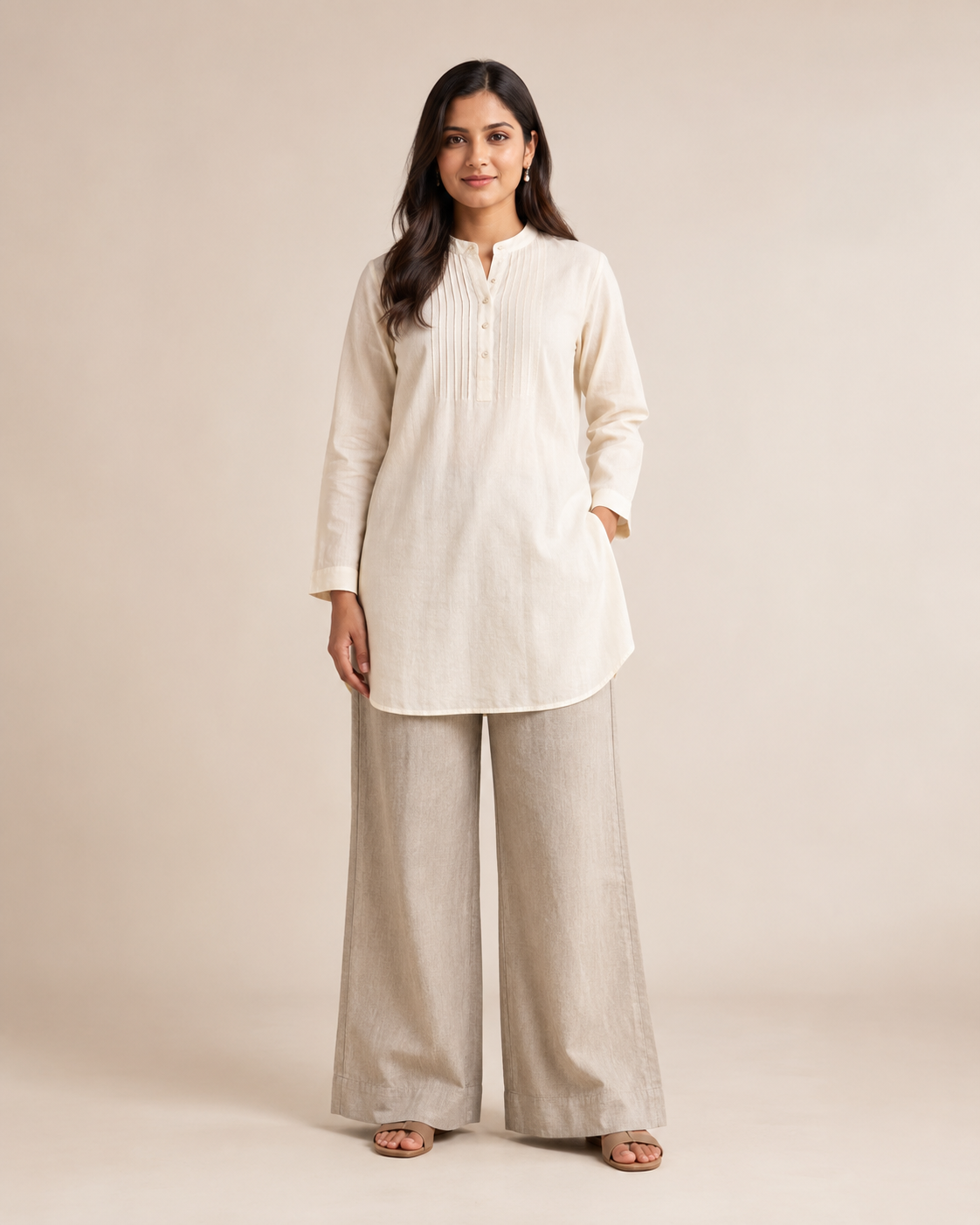 Linen Wide-Leg Pants