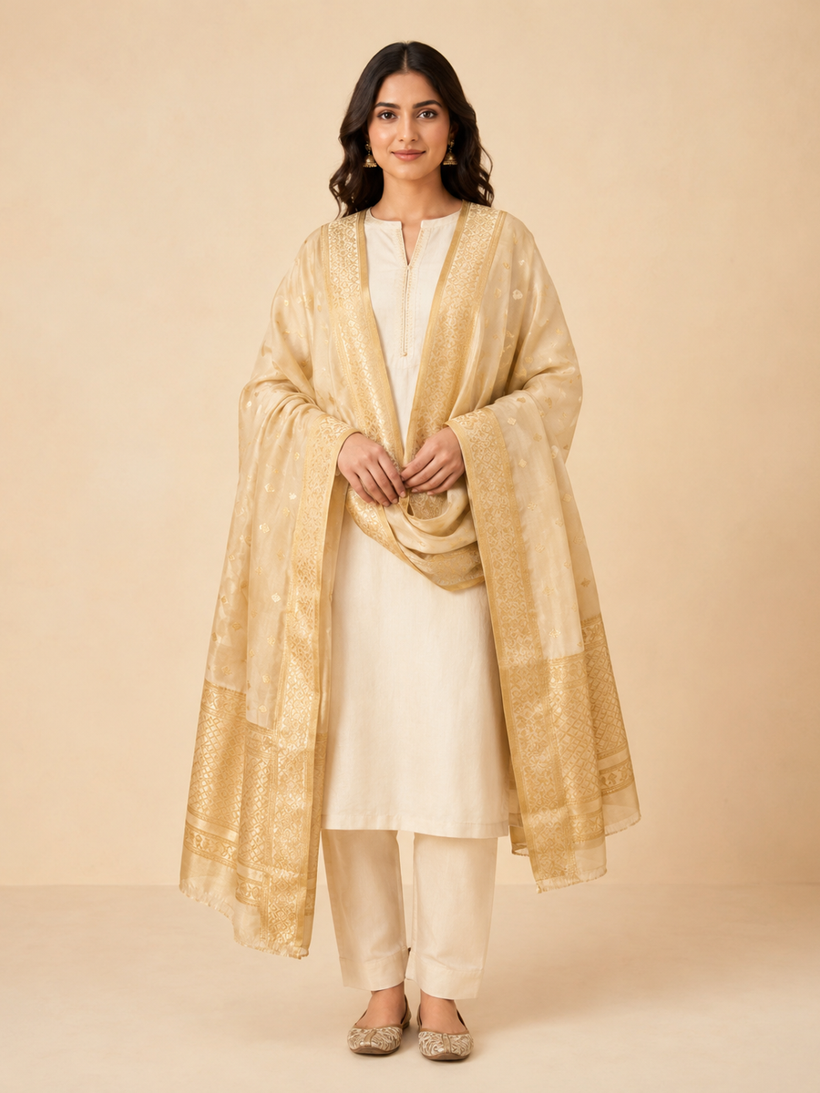 Chanderi Border Dupatta