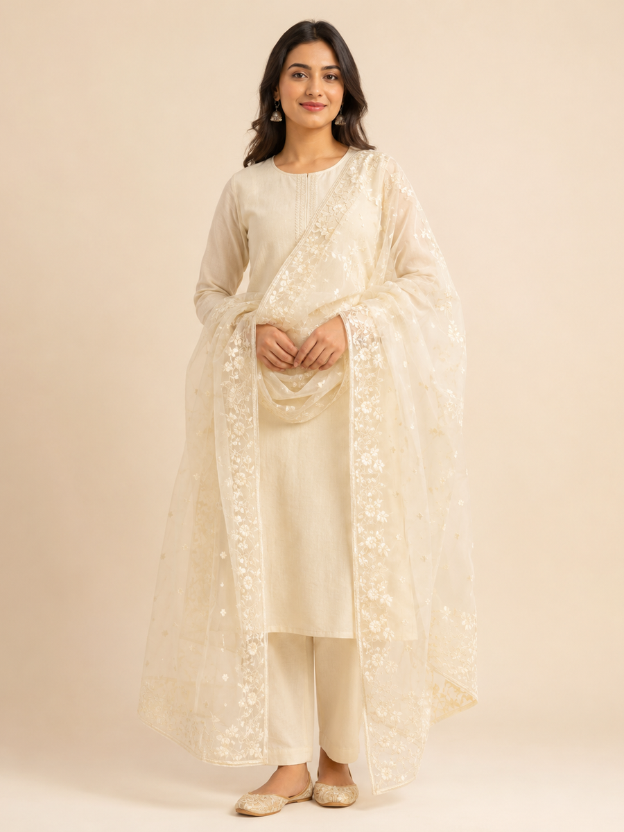 Embroidered Organza Dupatta