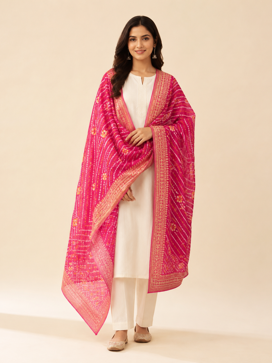 Bandhani Leheriya Dupatta
